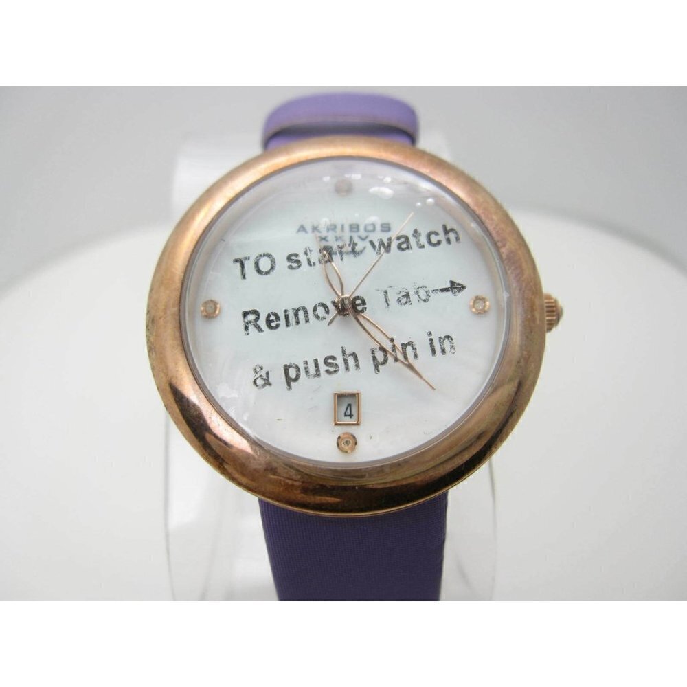 New W/O Akribos XXIV Diamond Dial 3 ATM WR Analog 40mm Dial Watch(C581)AK899P-8X